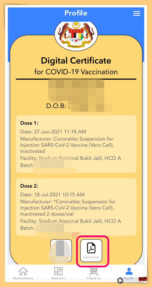 Tips I MySejahtera可以下载PDF疫苗证书了！教你5个步骤如何下载！ 更多热点 图4张